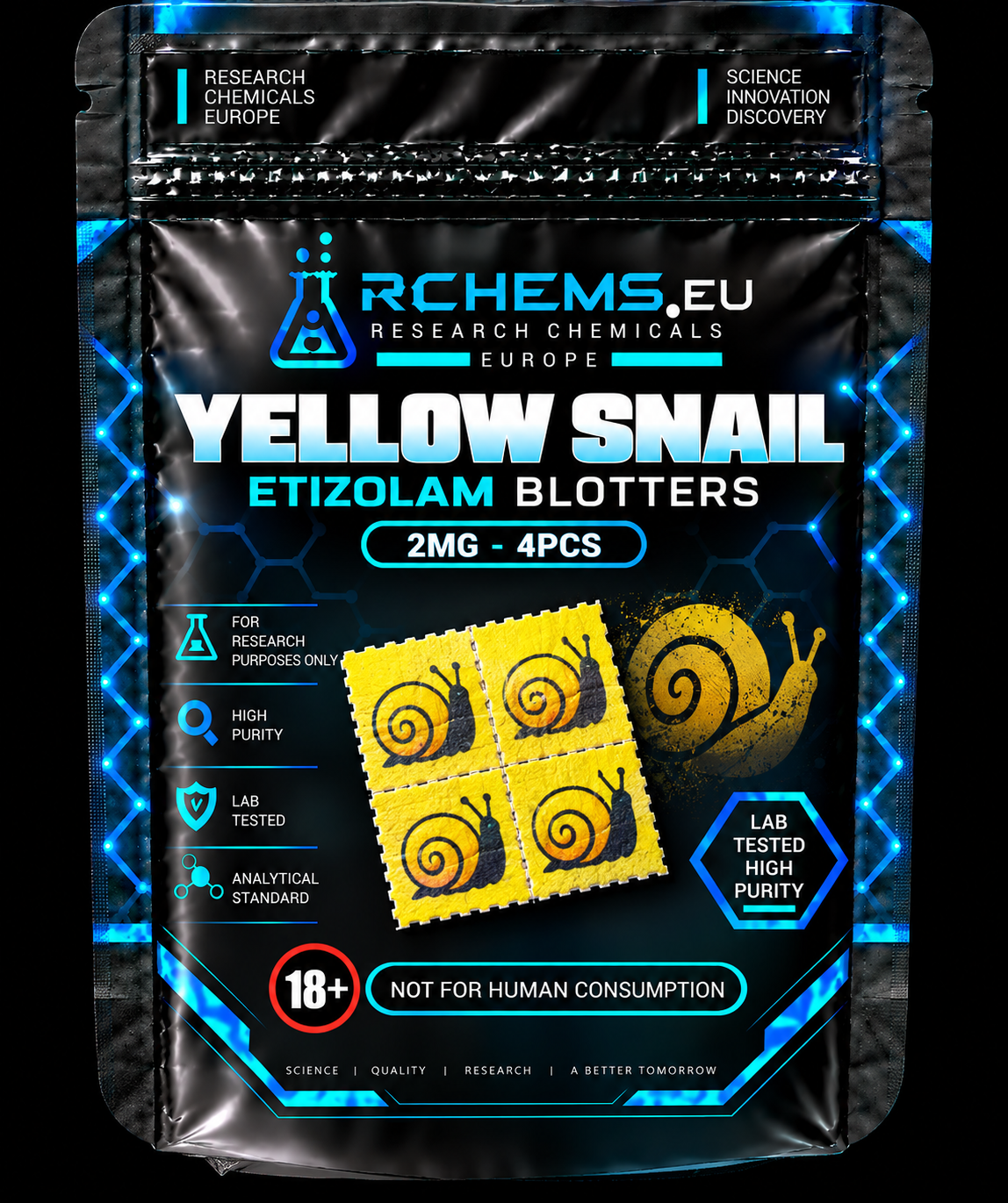 Yellow Snail - Etizolam Blotters 2mg - 4pcs